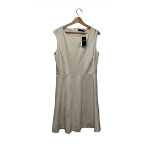 NWT Lauren Ralph Lauren Black Label Ivory Sleeveless Fit & Flare Crew Neck Women